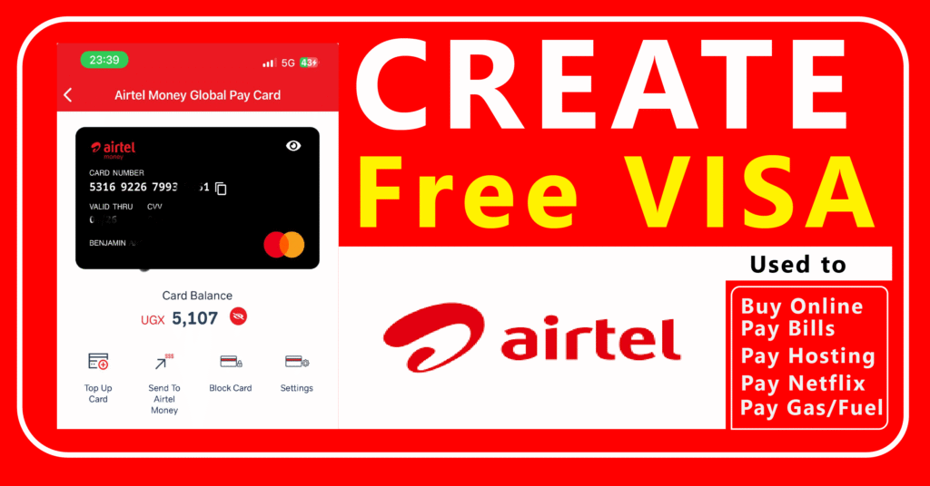 airtel virtual card visa am global pay