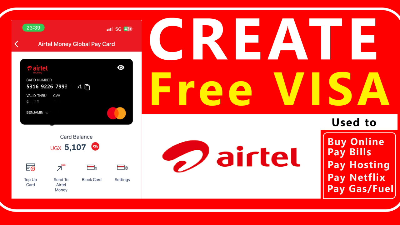 airtel virtual card visa am global pay